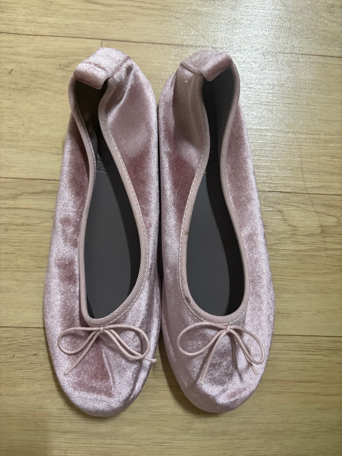 핑크 벨벳 플랫슈즈 245 상품이미지3