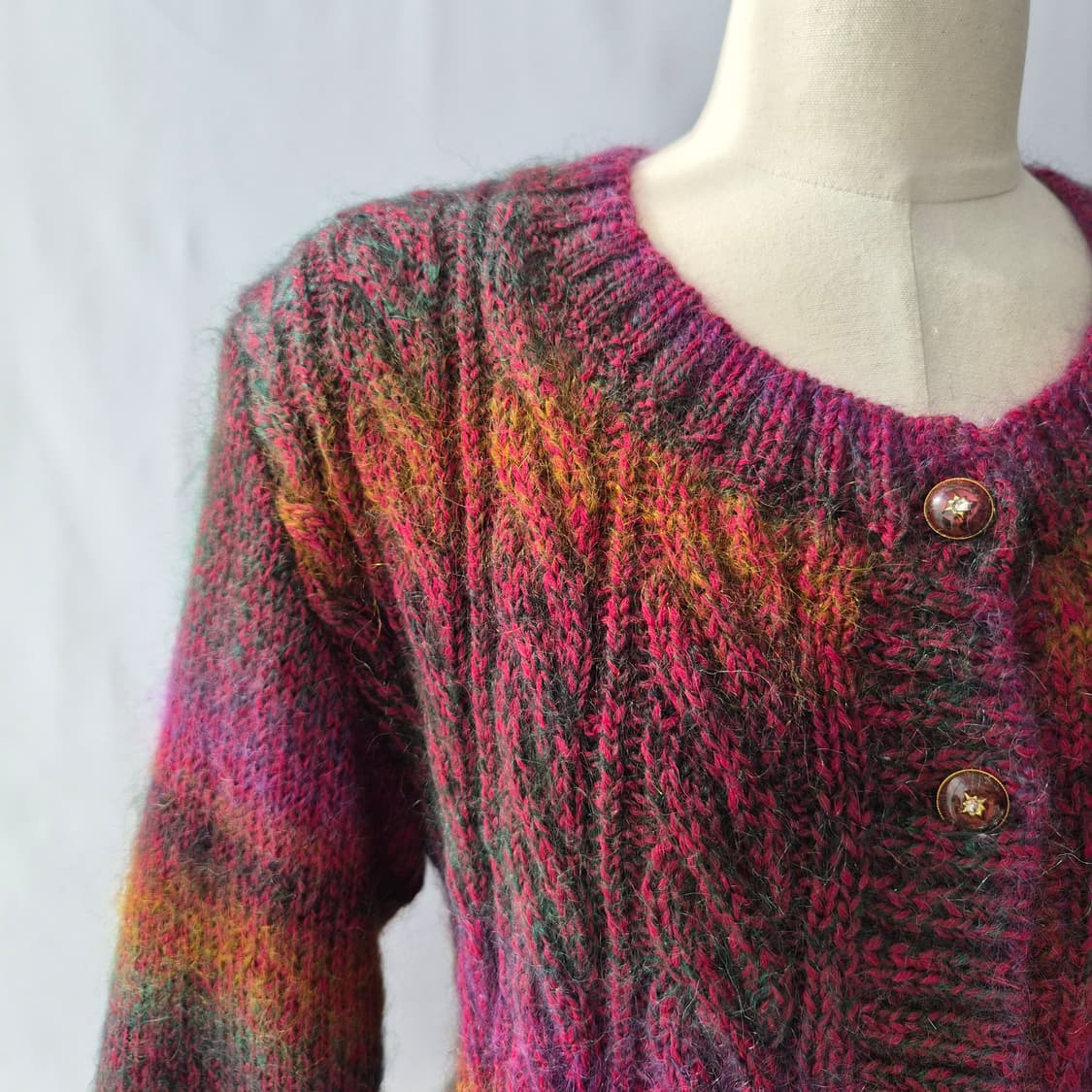 빈티지 그라데이션 케이블 니트 가디건 상품이미지7