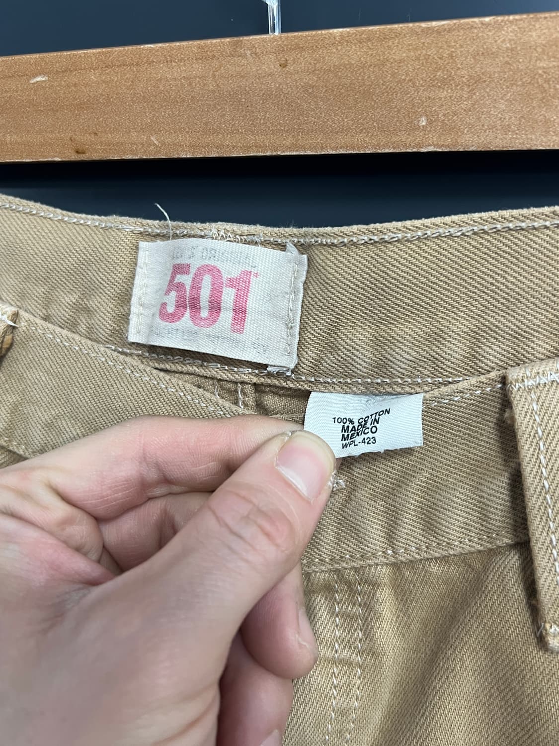 00s Levis 리바이스 501 버튼플라이 베이지 코튼 팬츠 상품이미지7