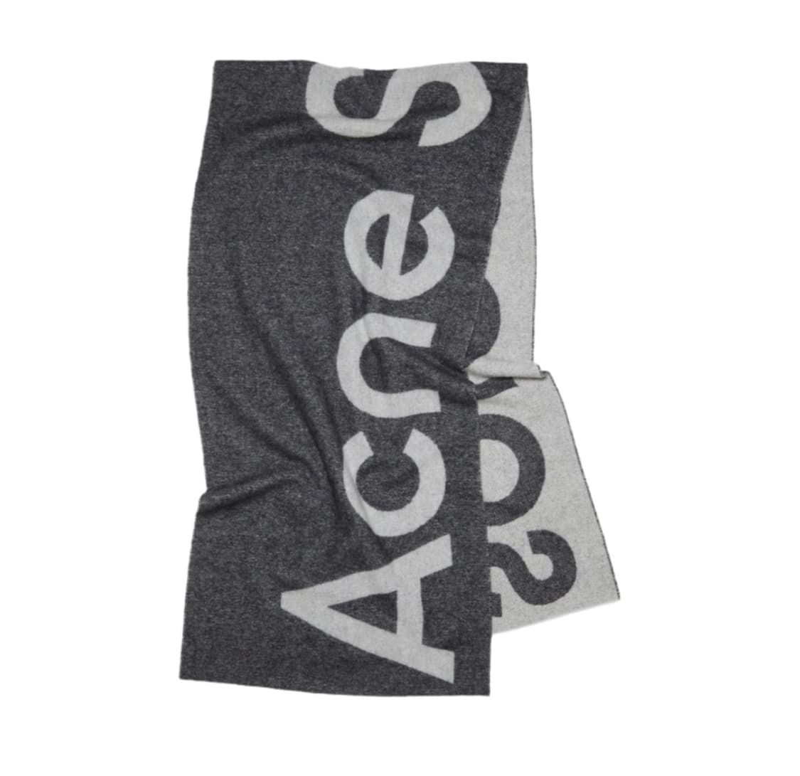 아크네스튜디오 로고 자카드 목도리 블랙 상품이미지1