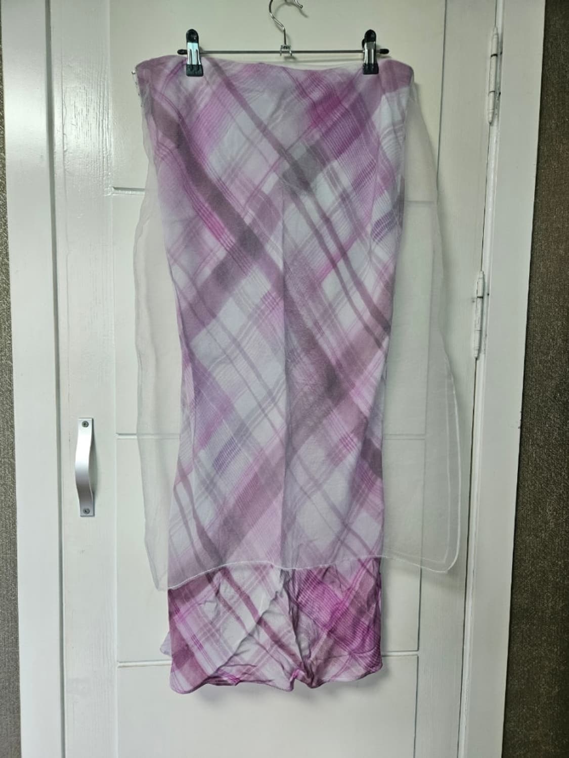 자라 오간자 체크 스커트 M사이즈 9016 124 상품이미지3