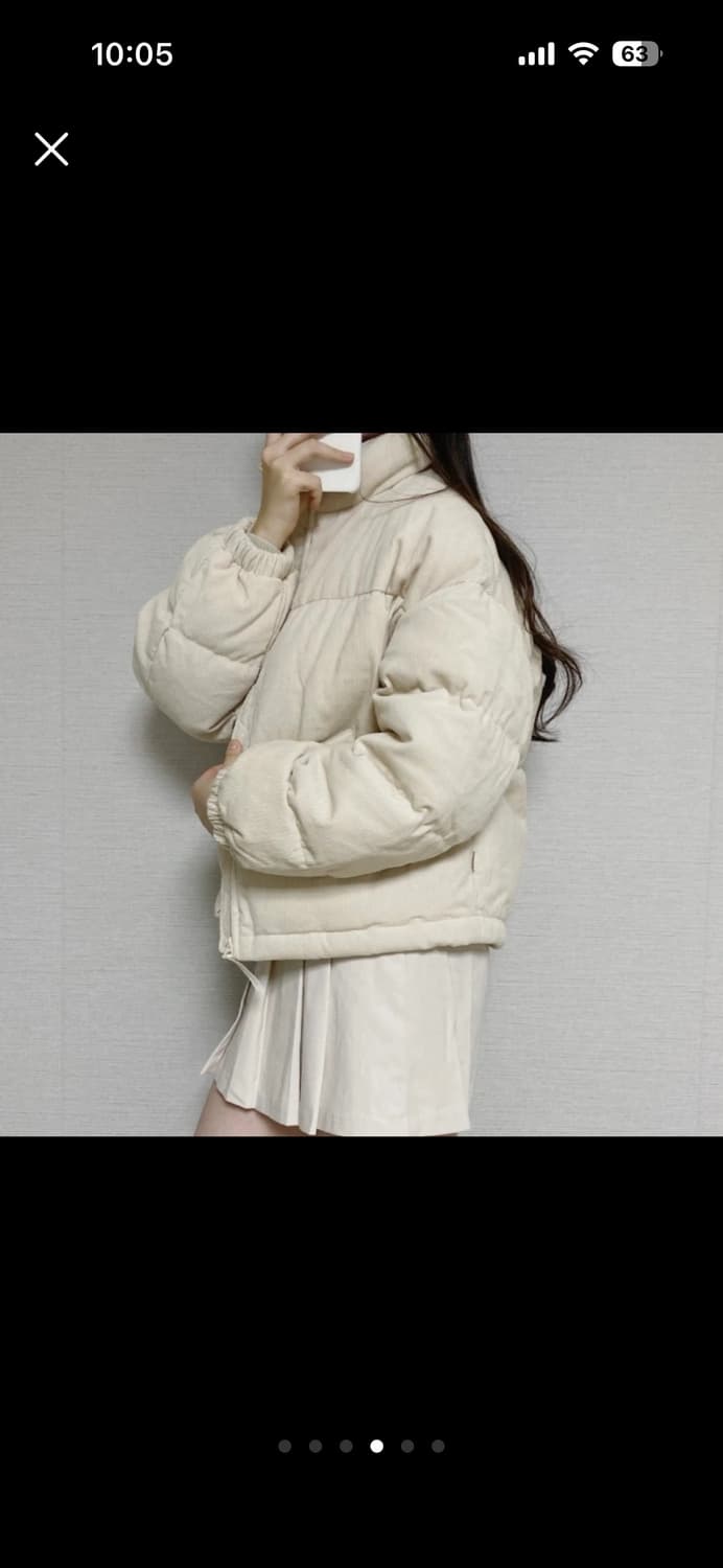 후아유 유니 코듀로이 숏푸퍼 크림 S 상품이미지4