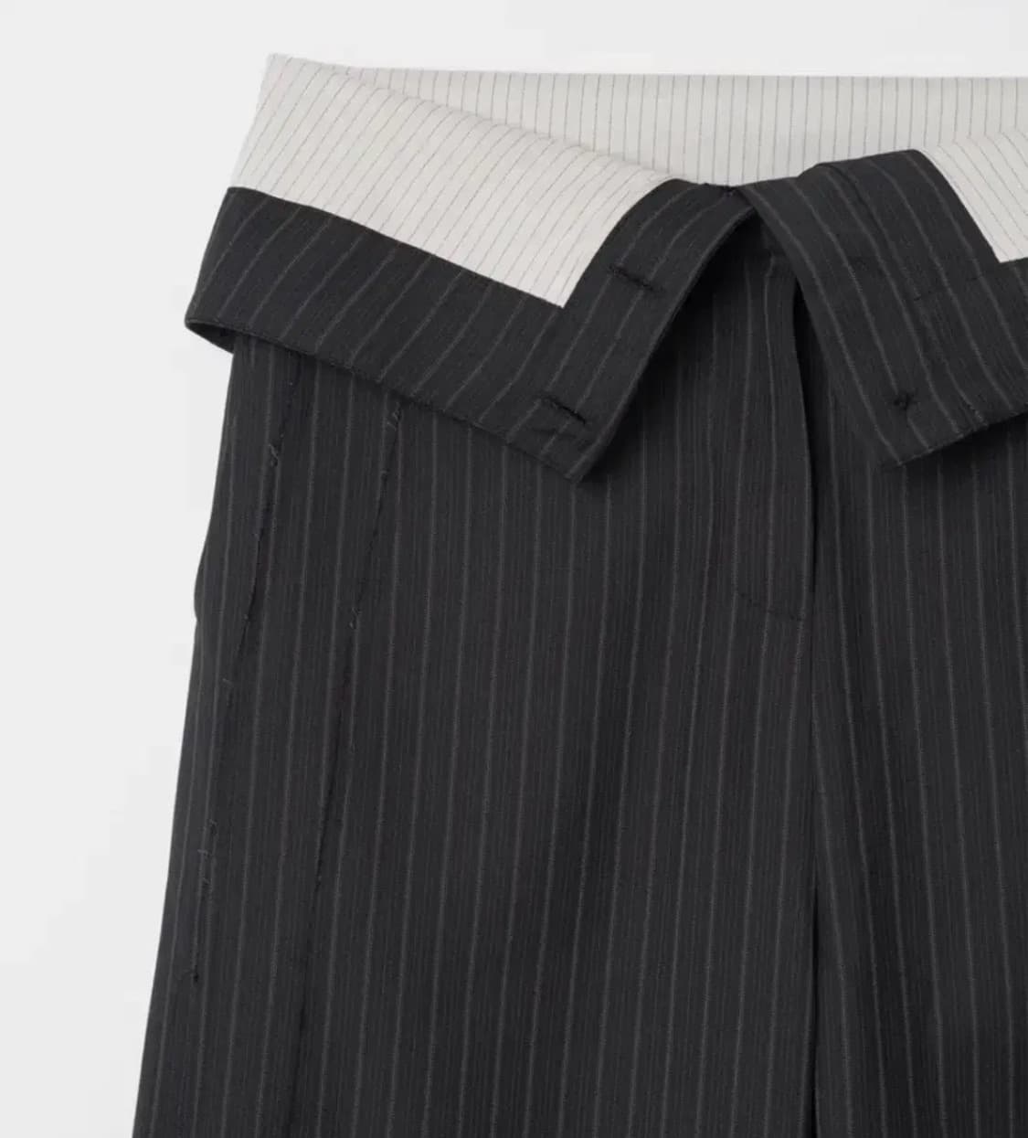 밀로우먼 폴딩 와이드 트라우저 (블랙) 상품이미지1