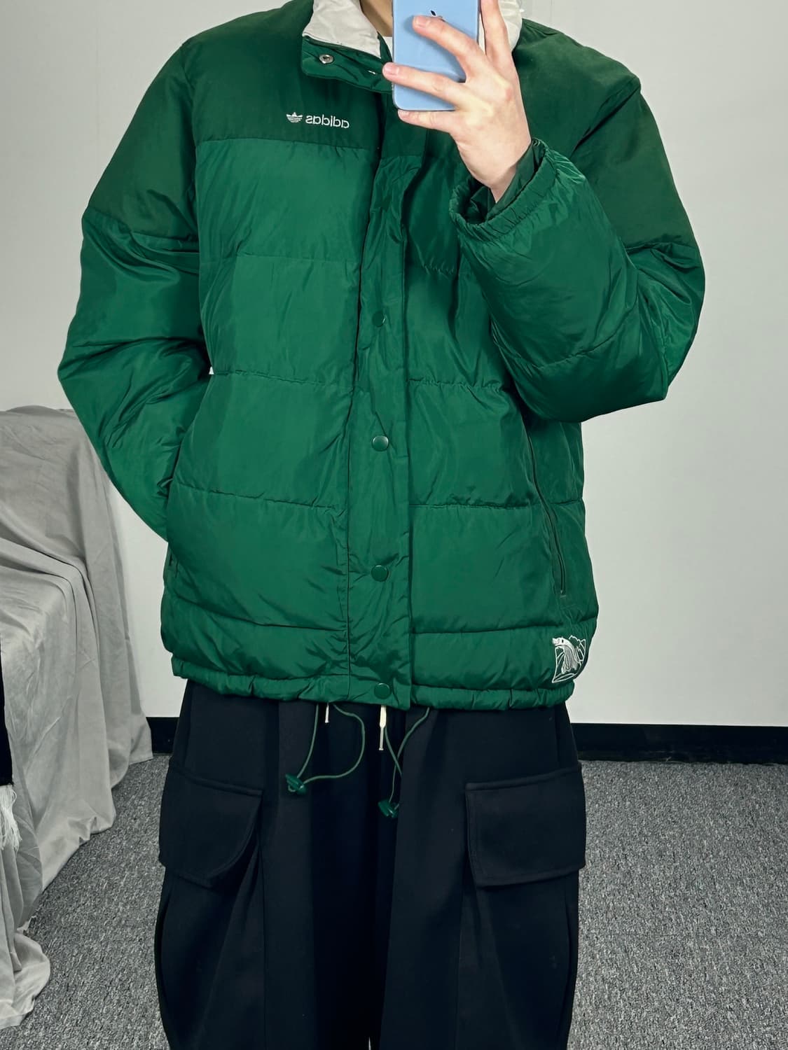 아디다스 00‘s 로고 그린 푸퍼 패딩 M  상품이미지2