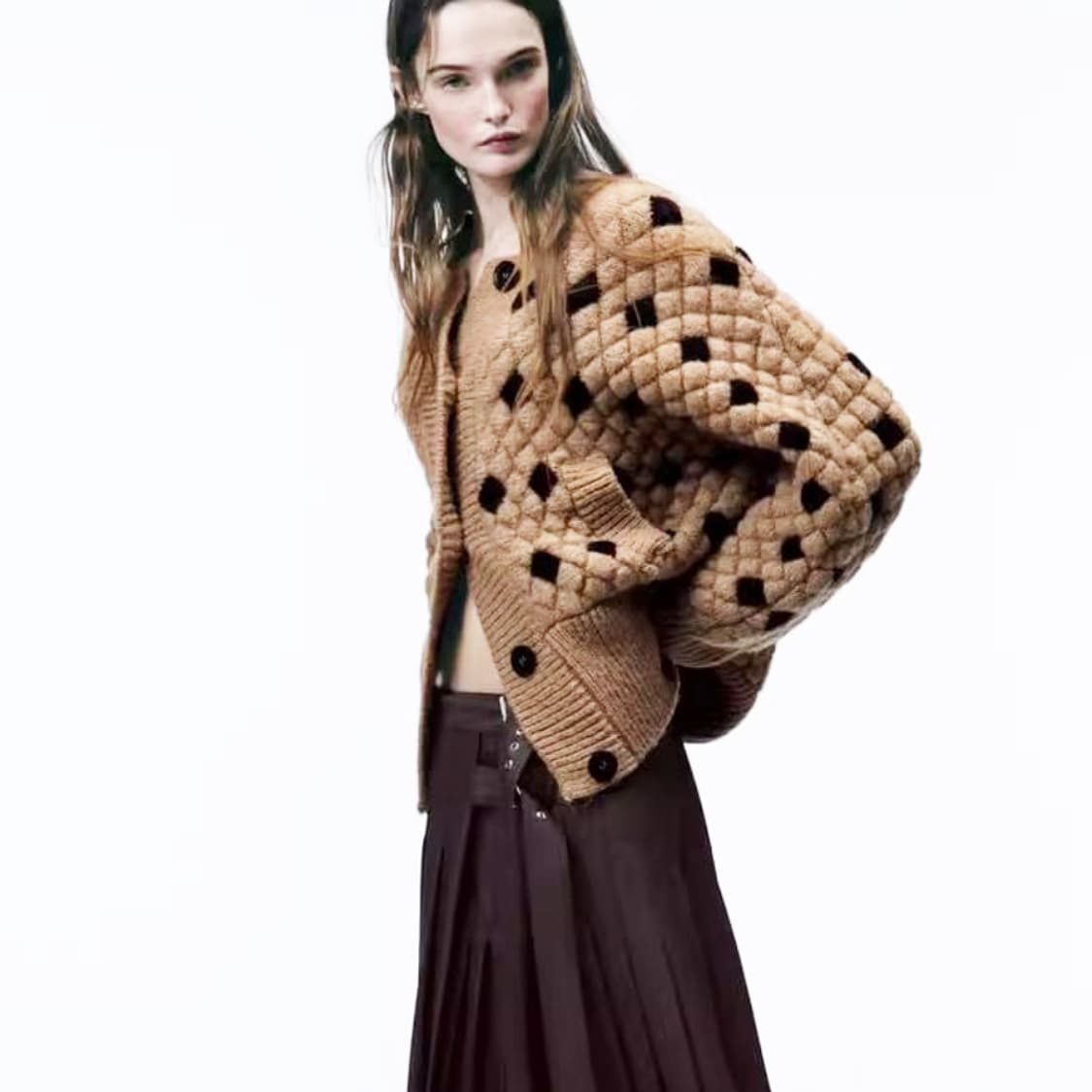 자라(ZARA) 퀼티드 니트가디건 프리사이즈 새상품 상품이미지2