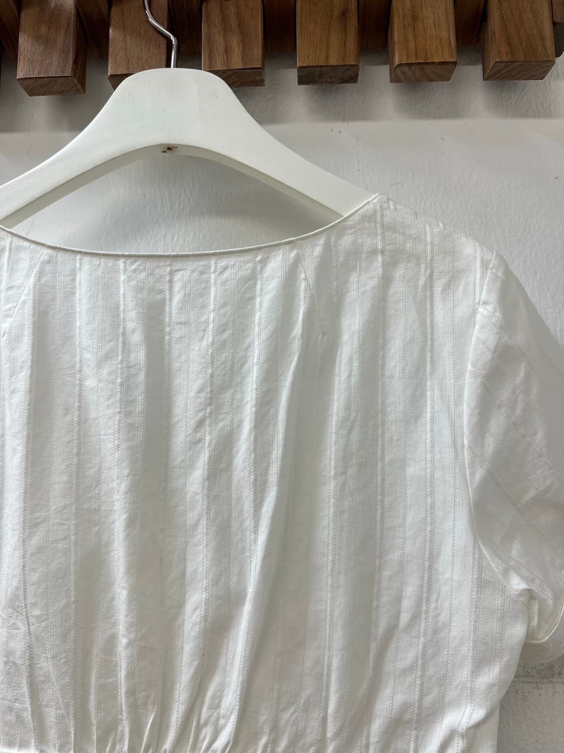 일본빈티지 코튼 100% 셔링 버튼 블라우스  상품이미지5