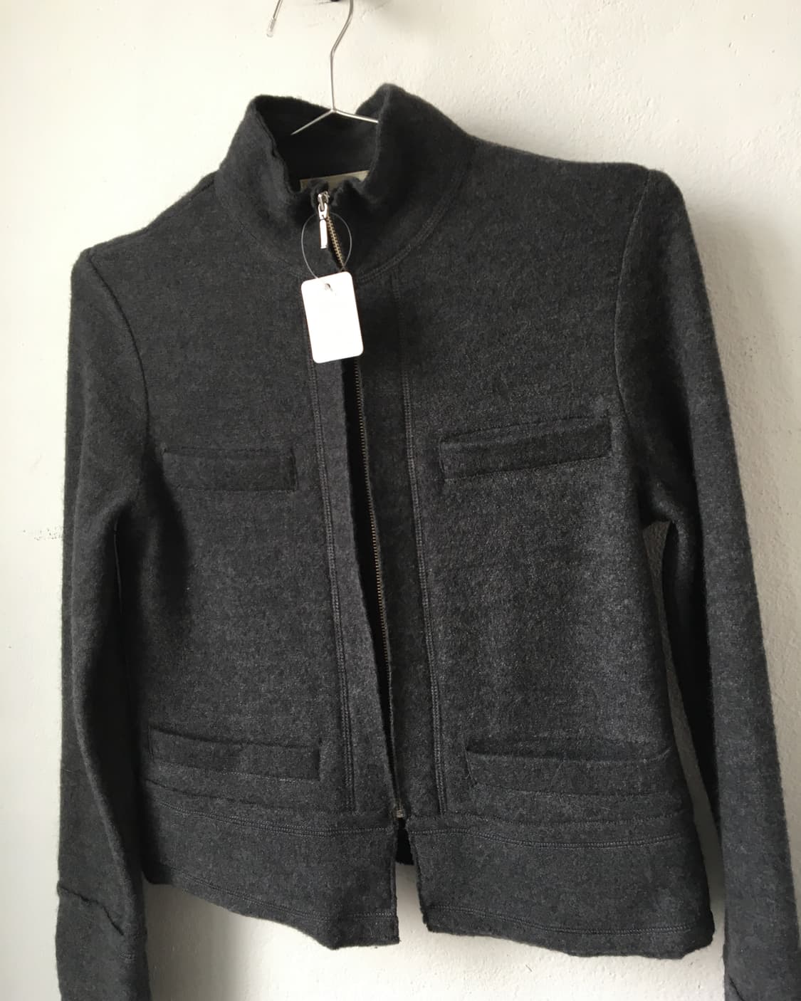 Woolen knit high neck zip up 상품이미지3