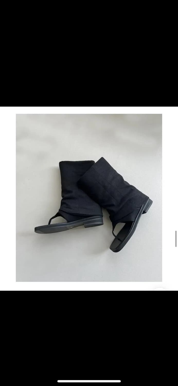 씨온니 여름 린넨 쪼리 부츠 미들 앵클 슈즈 블랙 230 상품이미지3