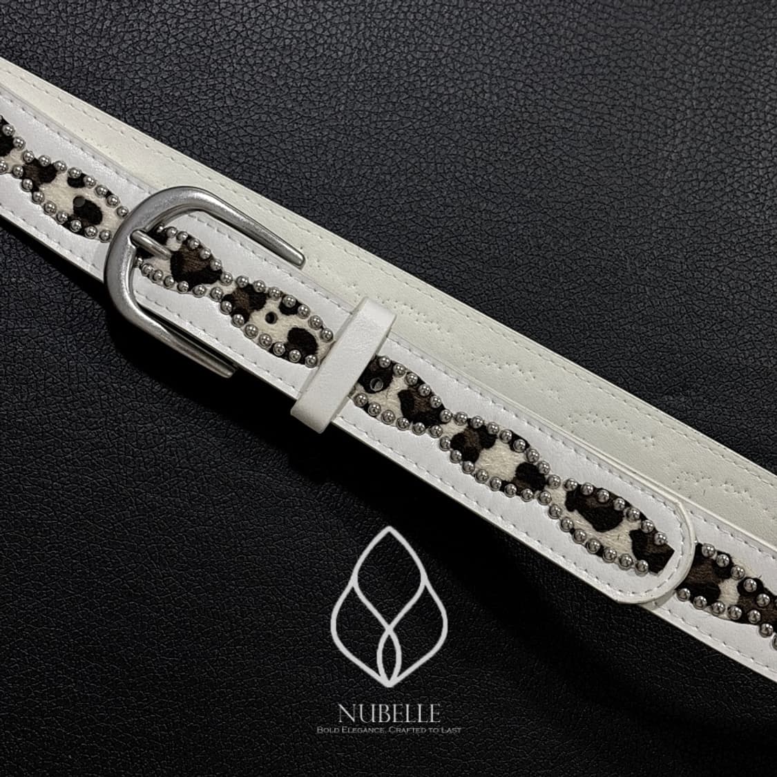 🌗 Leopard stud belt / 호피 스터드 웨스턴 벨트 상품이미지1