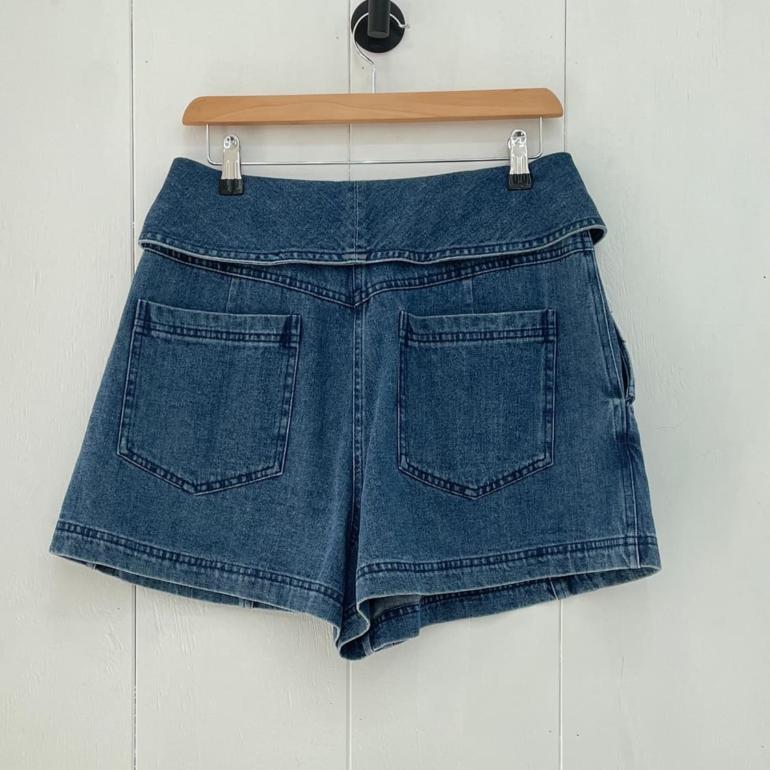 Coli Rotte 언발 랩 스트링 데님 숏팬츠  상품이미지3