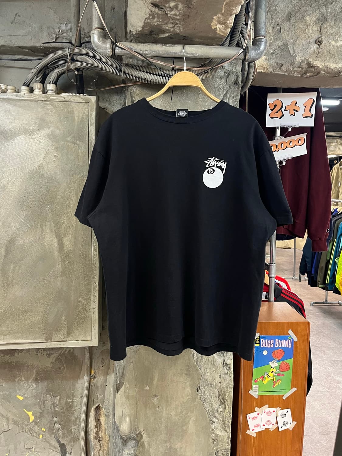 스투시 에잇볼 빅로고 반팔티 블랙 XL #csz3563 상품이미지2