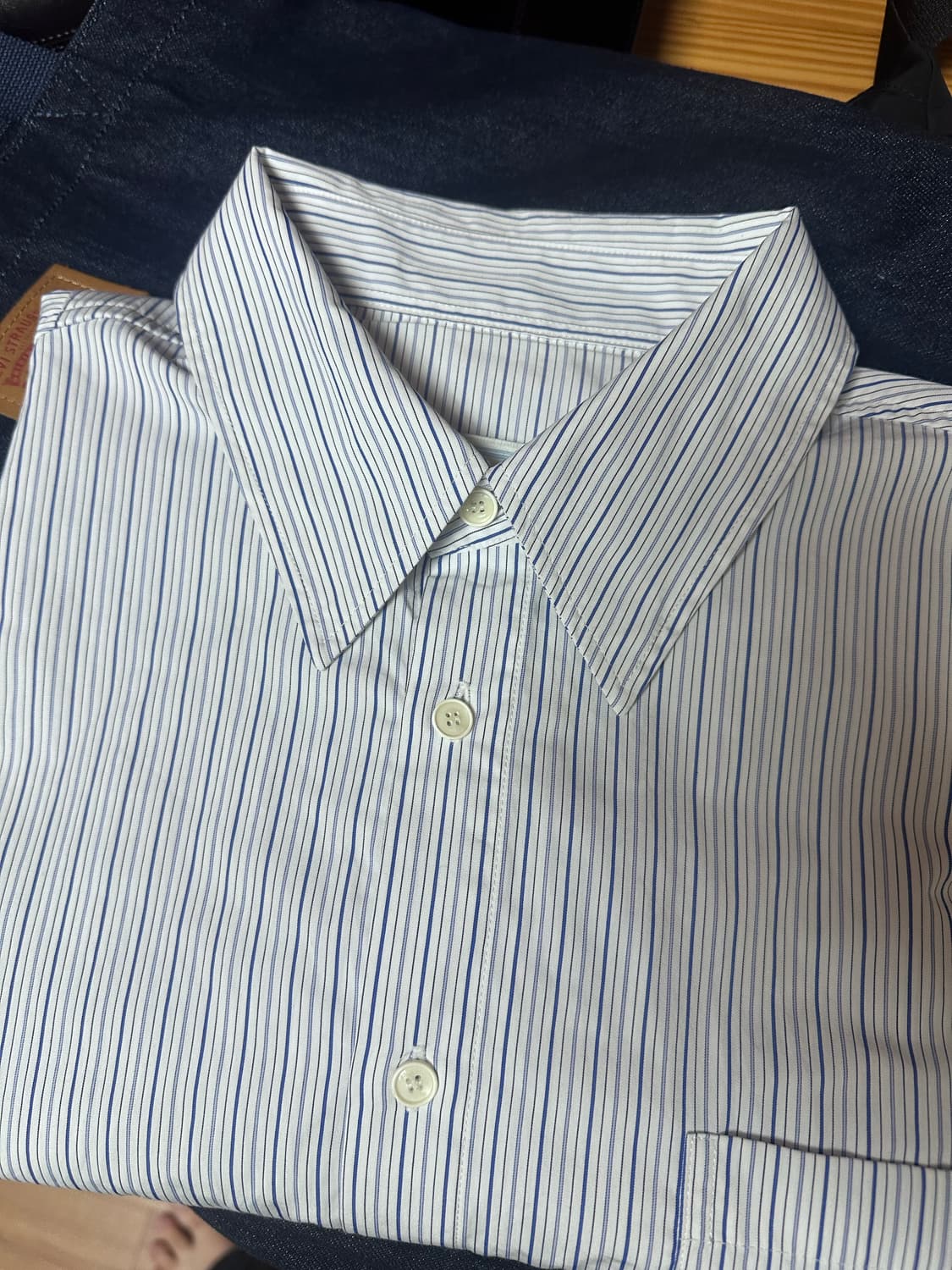 2 size)웨이비니스 오리가미 셔츠 오션블루 상품이미지2