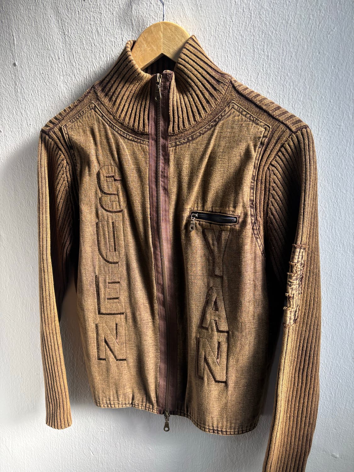 Vintage Brown Two-way Knit Zip-up 상품이미지5