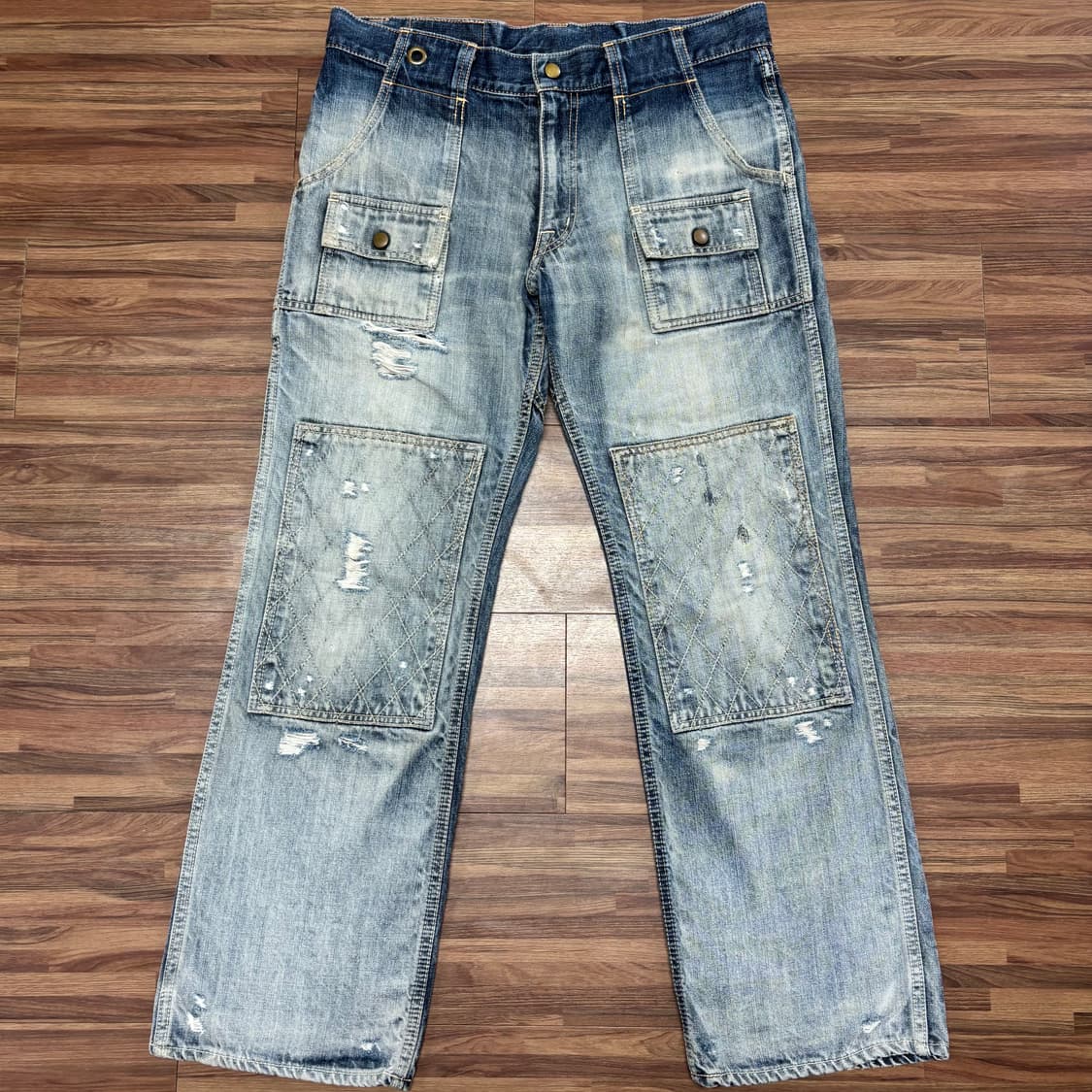 하이락 high rock 코지마 빈티지 더블니 카펜터 워크 데님 팬츠 상품이미지1