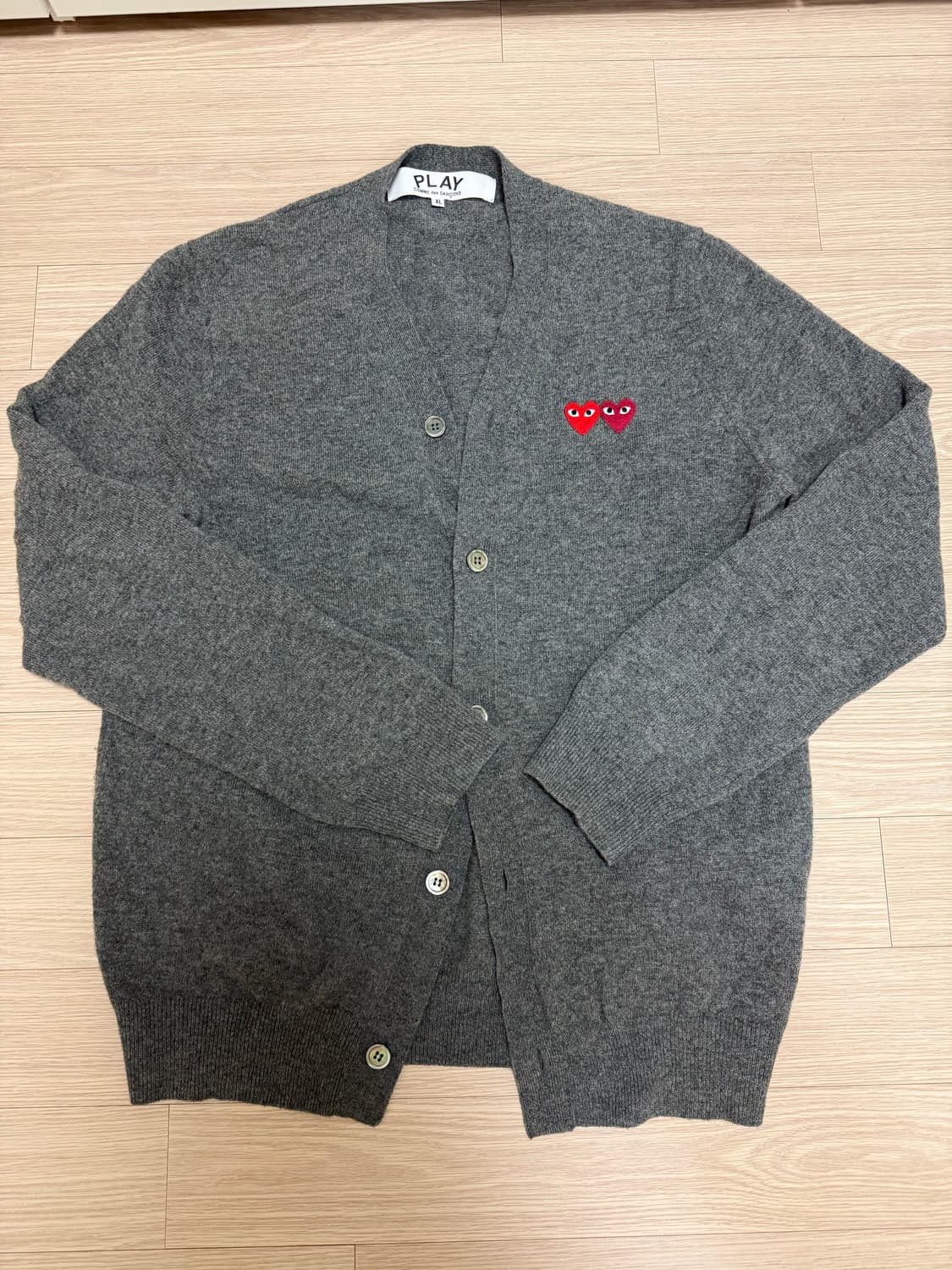 꼼데가르송 더블와펜 그레이 가디건 XL 상품이미지1
