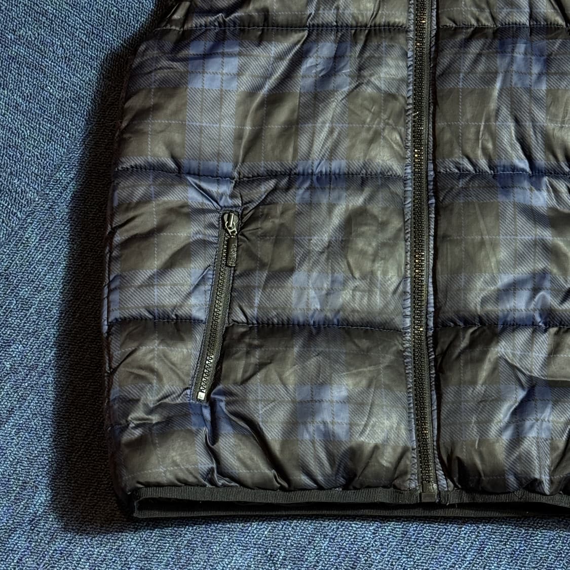 EVISU 에비수 후드 패딩 조끼 체크 상품이미지3