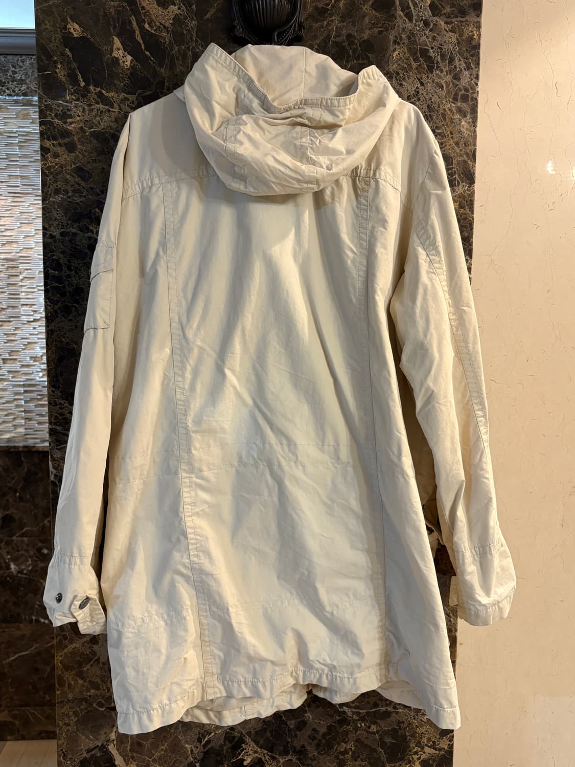 아이보리색 후드 야상 점퍼 상품이미지4