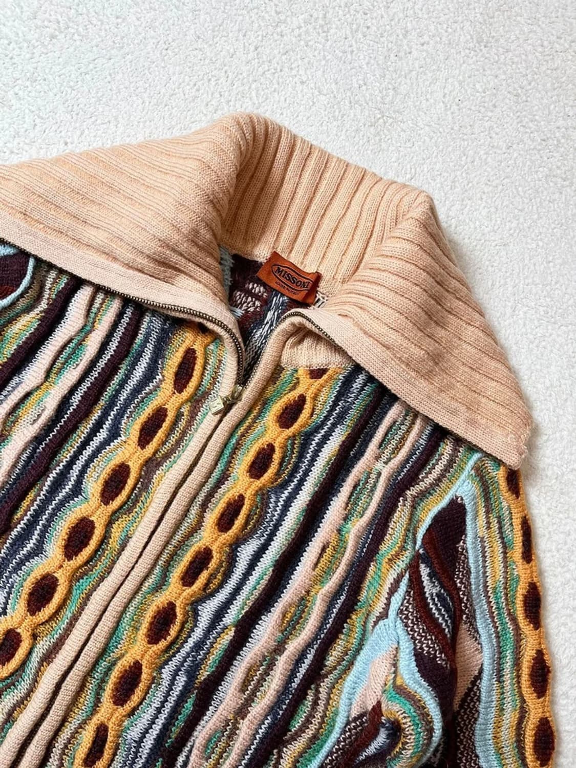 미쏘니 00's 투웨이 3D 케이블 하이넥 니트 가디건 PN7094 상품이미지3