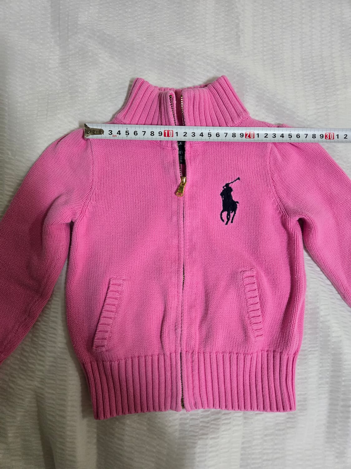 폴로 랄프로렌 빅포니 핑크 꽈베기 니트 집업 가디건 상품이미지5