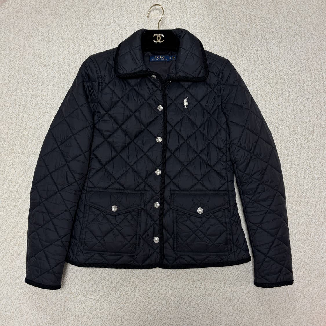폴로 랄프로렌 블랙 퀼팅 자켓 XS 상품이미지1