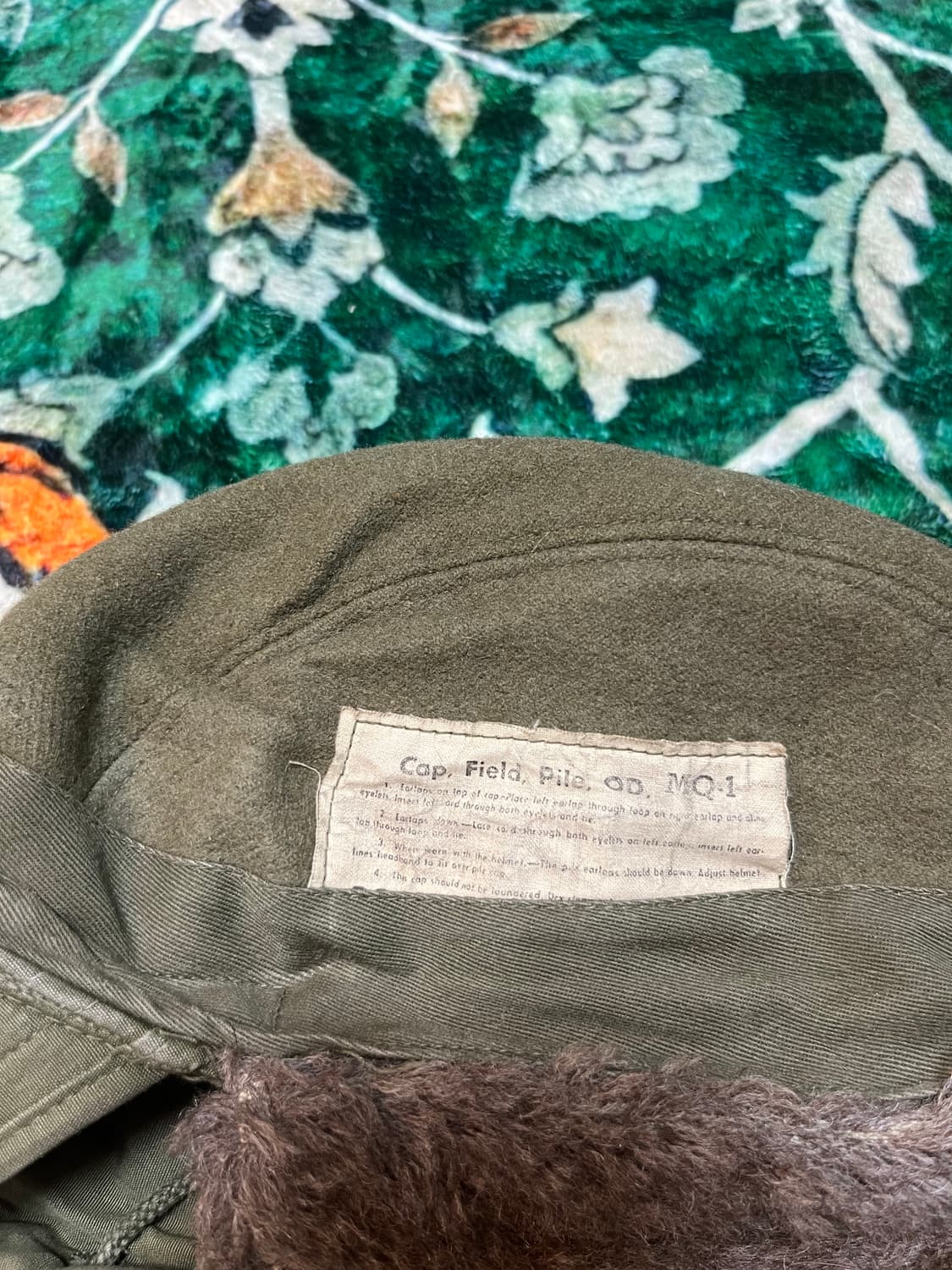 50s korean war pile cap (7 1/4) 상품이미지3