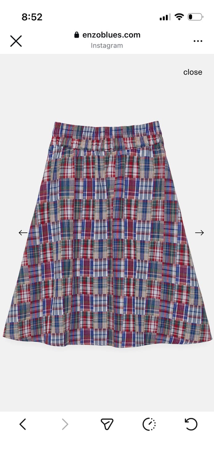 Enzo blues 26ss 체크 스커트 상품이미지4