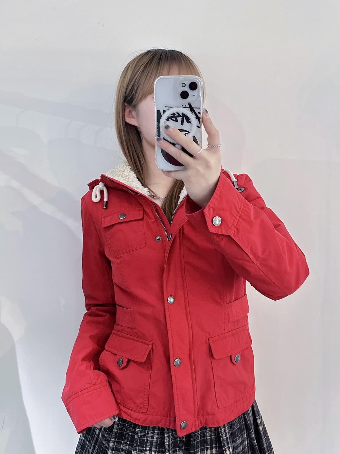 아베크롬비 레드 양털 후드 자켓 상품이미지2