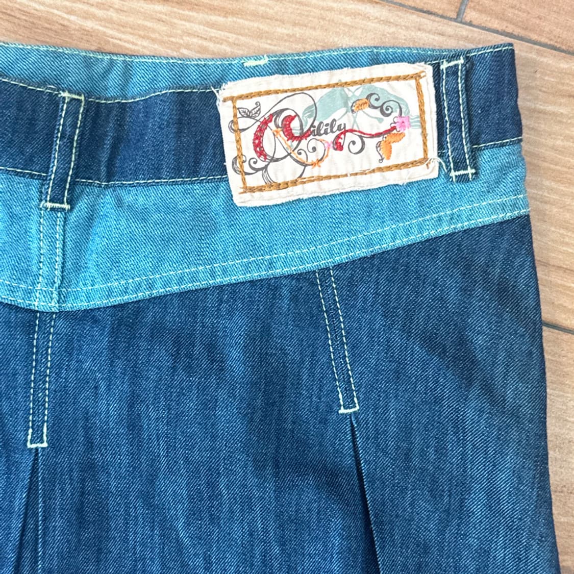 포레스트 자수 데님 버튼 스커트 상품이미지7