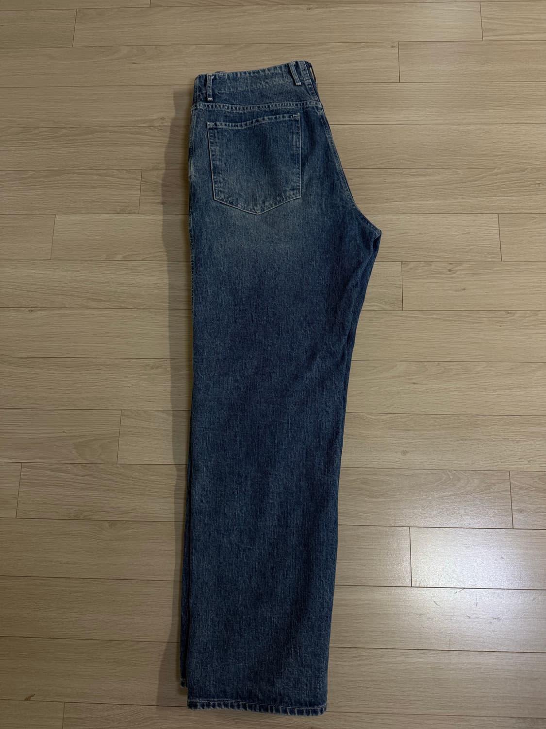 포터리 One Washed Wide Denim (Mid blue)팝니다 상품이미지3