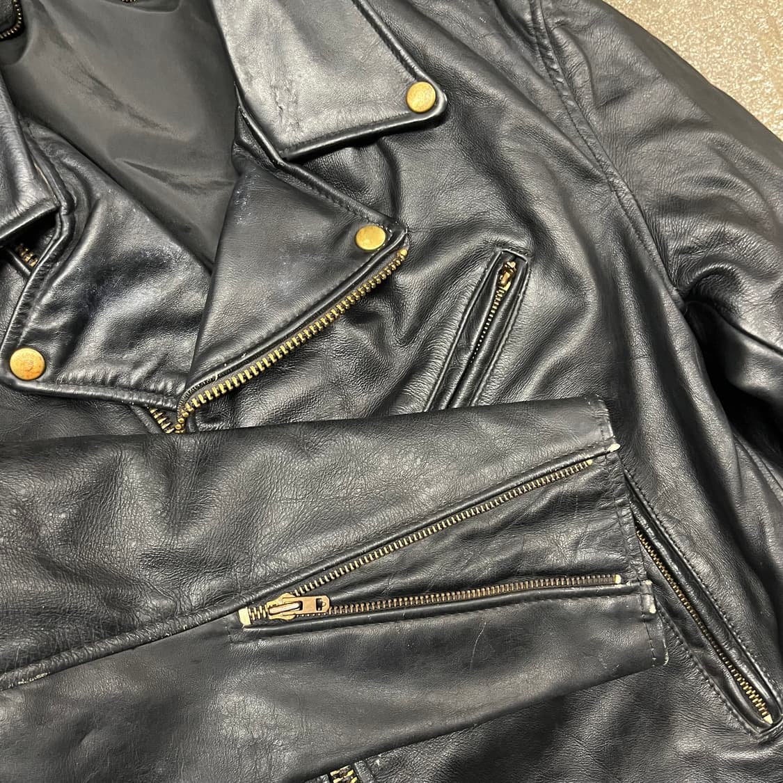 70s 빈티지 소가죽 라이더 자켓 (105) 상품이미지5