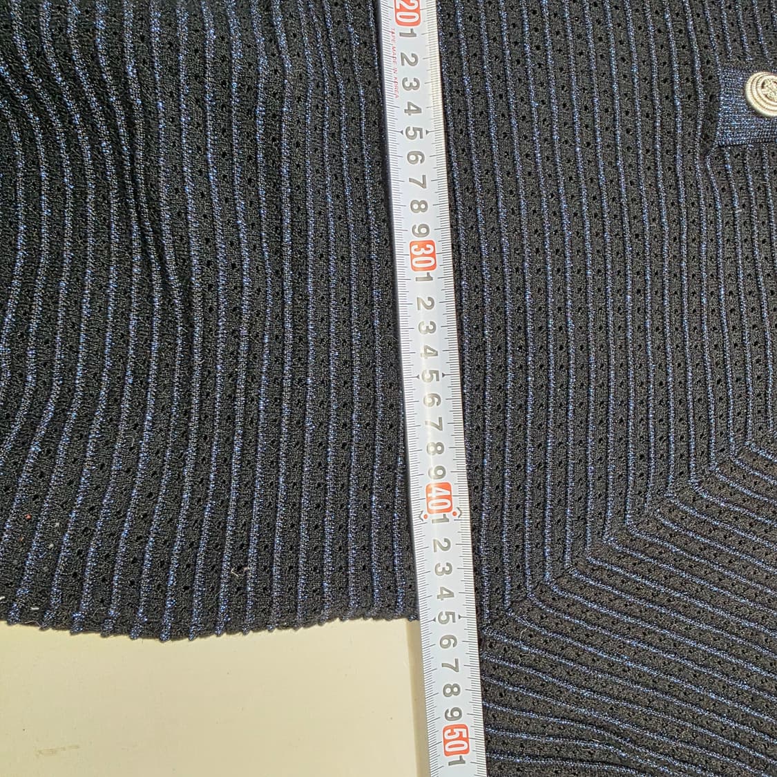 0176 칼 라거펠트 라비에라 카라 네이비 반팔 니트 66 상품이미지4