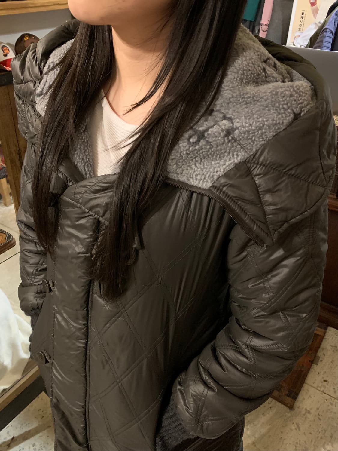 45rpm 보아 사선버튼 다운 퀼팅 패딩 상품이미지1