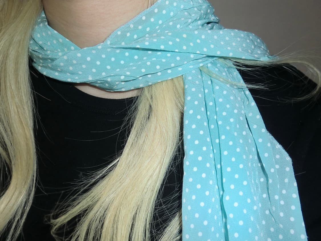 블루민트 도트 스카프 빈티지 하구미 모리걸 상품이미지2