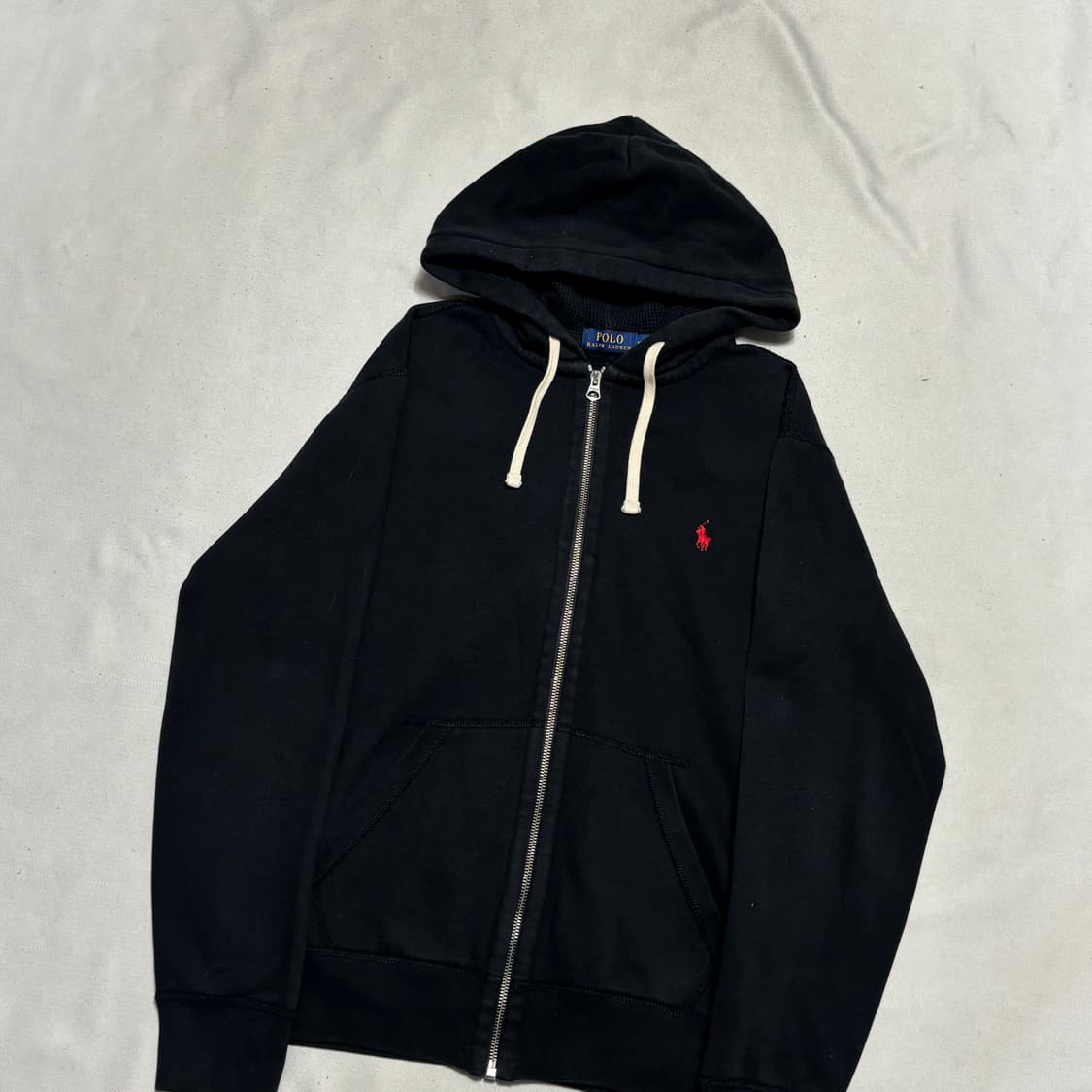 M 폴로랄프로렌 레드 포니 블랙 후드 집업 상품이미지1