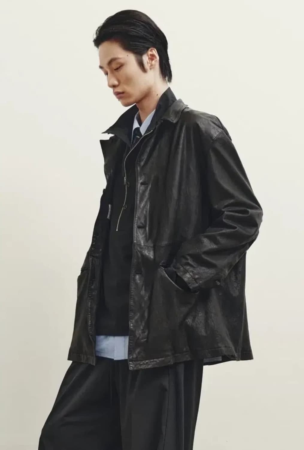 유스워시드 레더자켓 S 새상품 상품이미지1