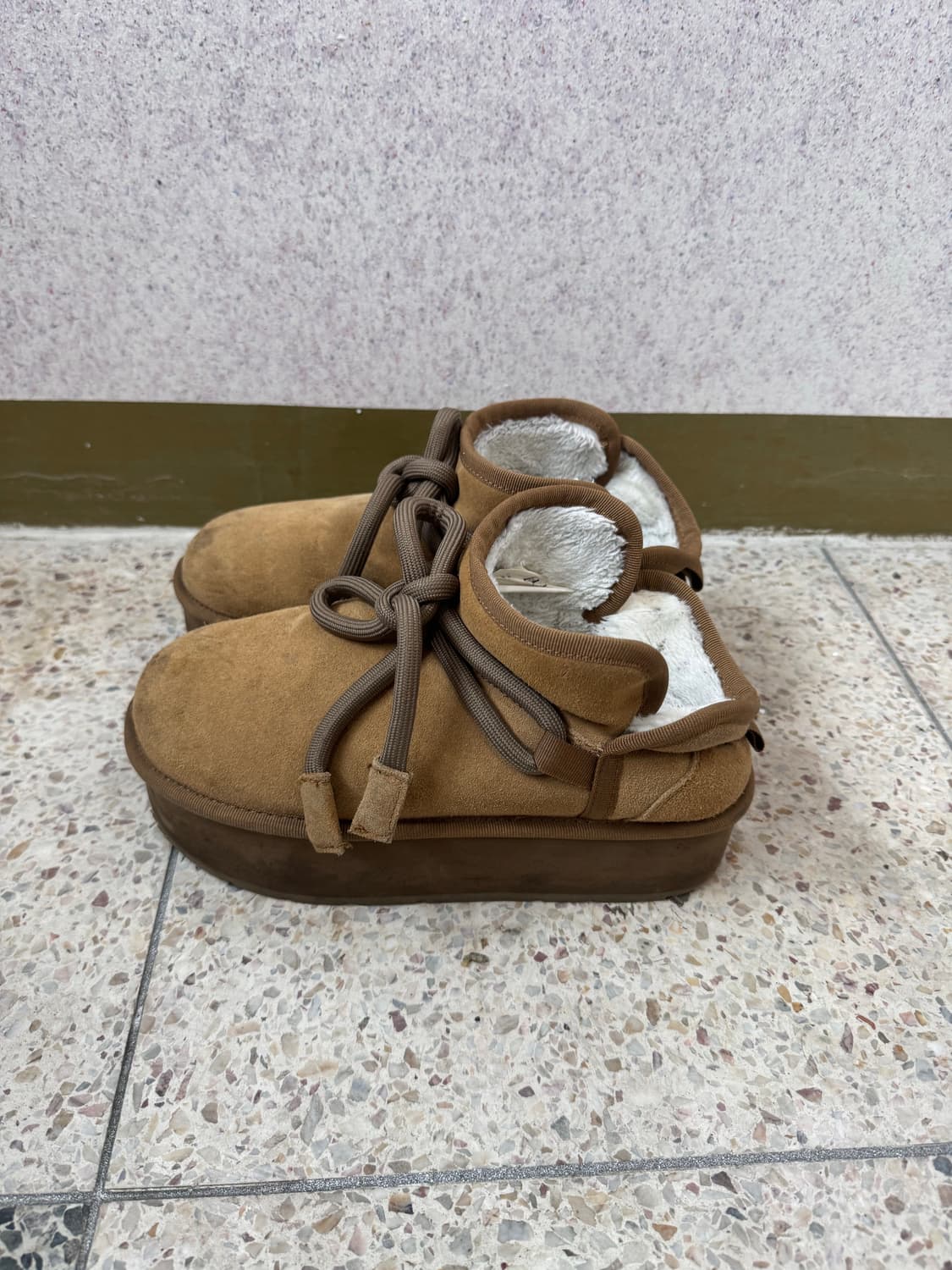 플러피시트러스 퍼지 리본 플랫폼 부츠 38 (트와이스, 엔믹스 착용) 상품이미지4