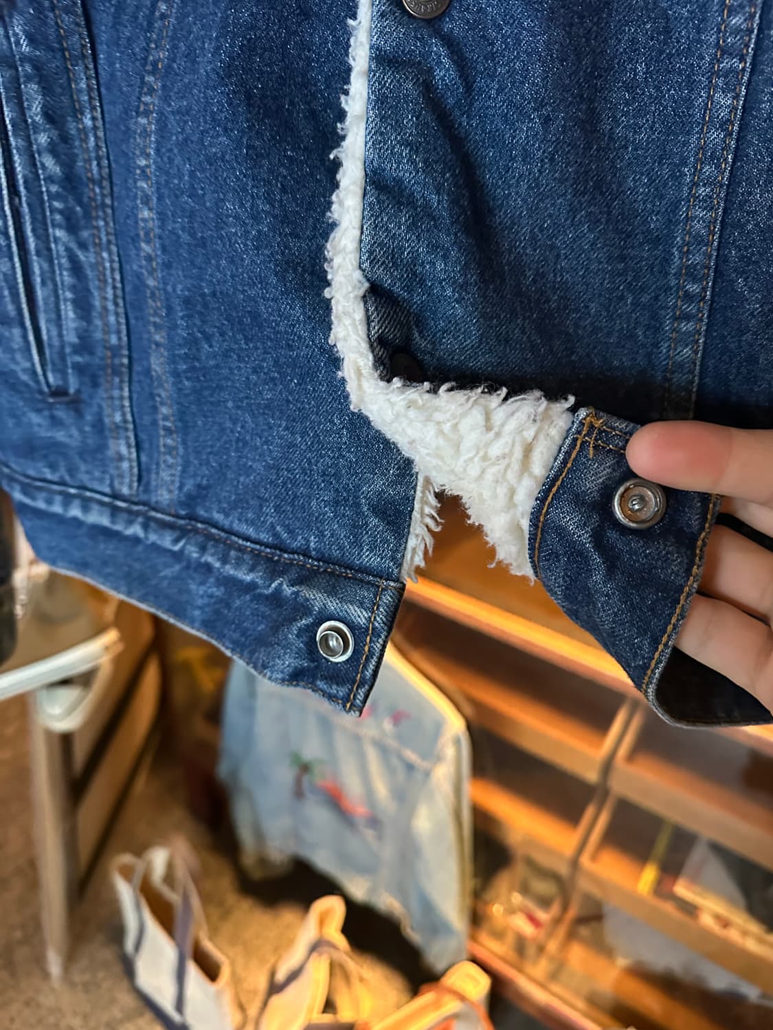 90s USA 빈티지 리바이스 3세대 셰르파 데님 자켓 상품이미지4