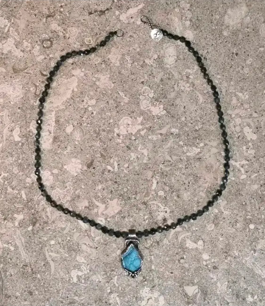 발리 에메랄드 래브라도라이트 빈티지 목걸이 펜던트 은목걸이 상품이미지1