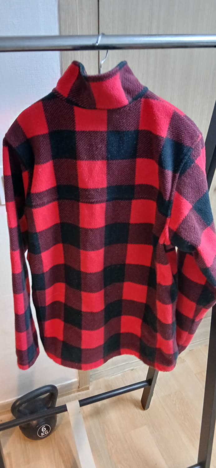 컬럼비아 레드 블랙 체크 플리스 M 상품이미지2