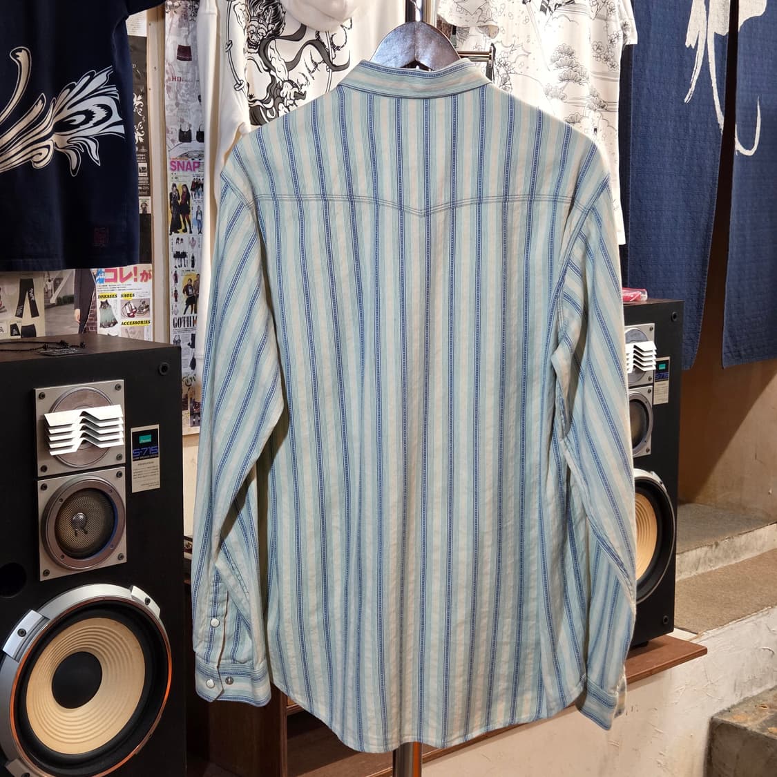 USA 빈티지 에스닉 스트라이프 민트 셔츠 상품이미지5