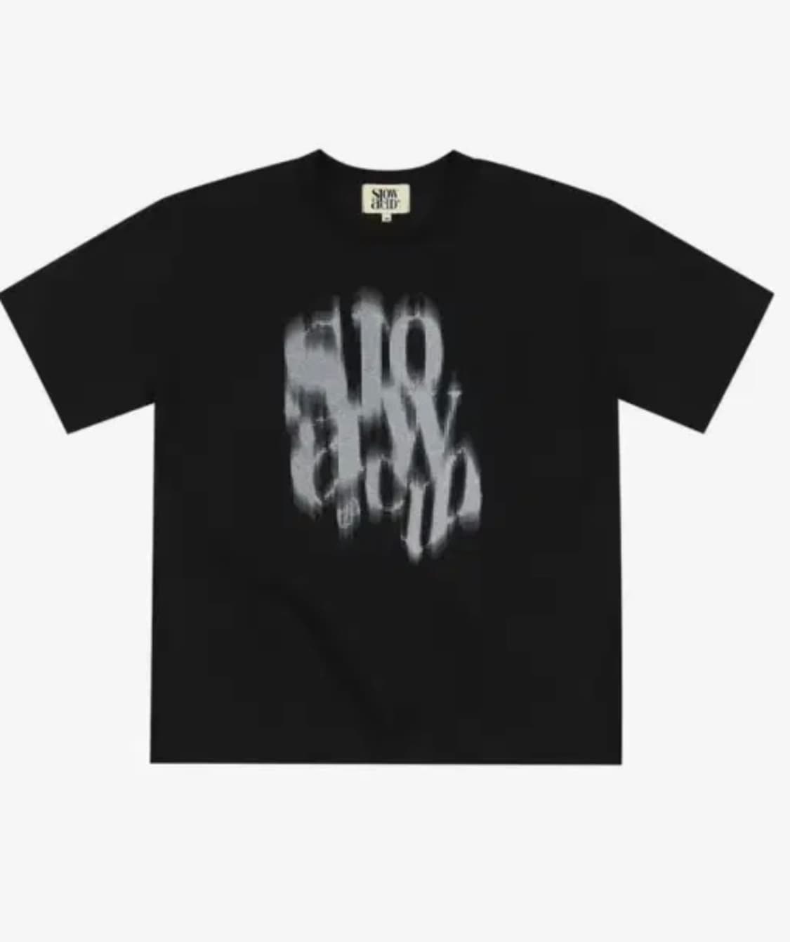 슬로우애시드 블러리 로고 반팔 티셔츠 블랙 상품이미지1