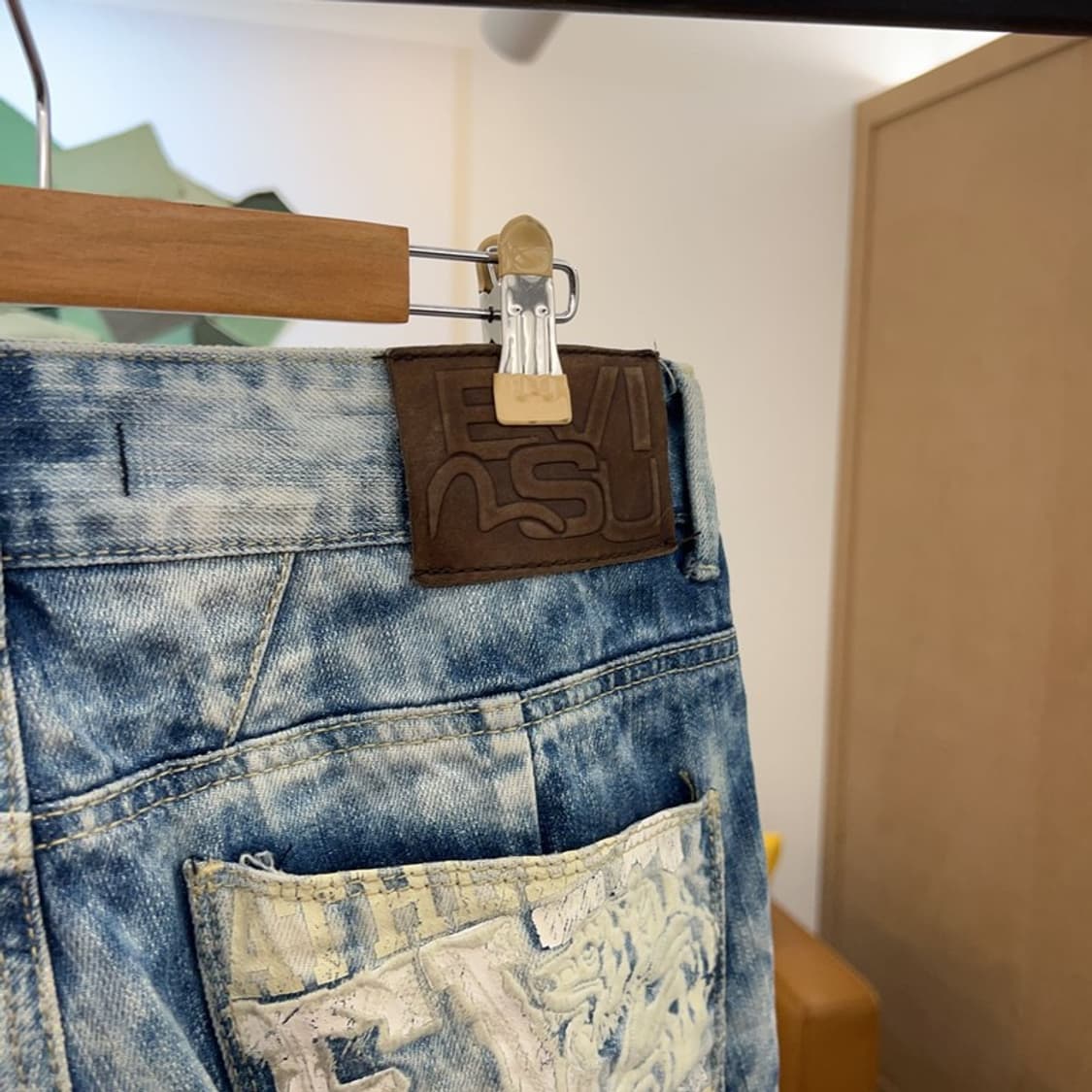 에비수 올드스쿨 포켓 포인트 돌청 데님 반바지 32인치 C04372  상품이미지3