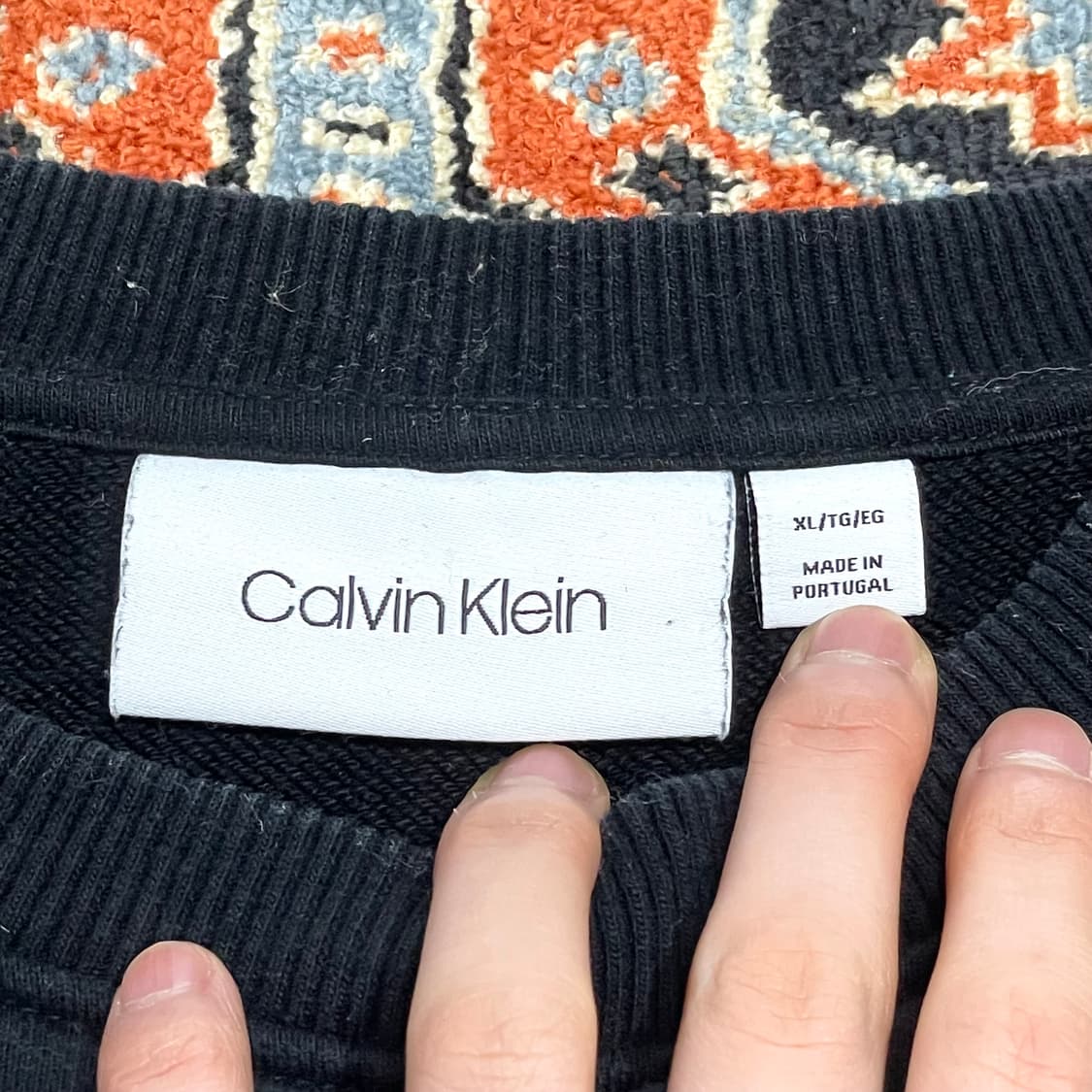 캘빈클라인 프린팅 블랙 쭈리 맨투맨 여성XL 상품이미지3