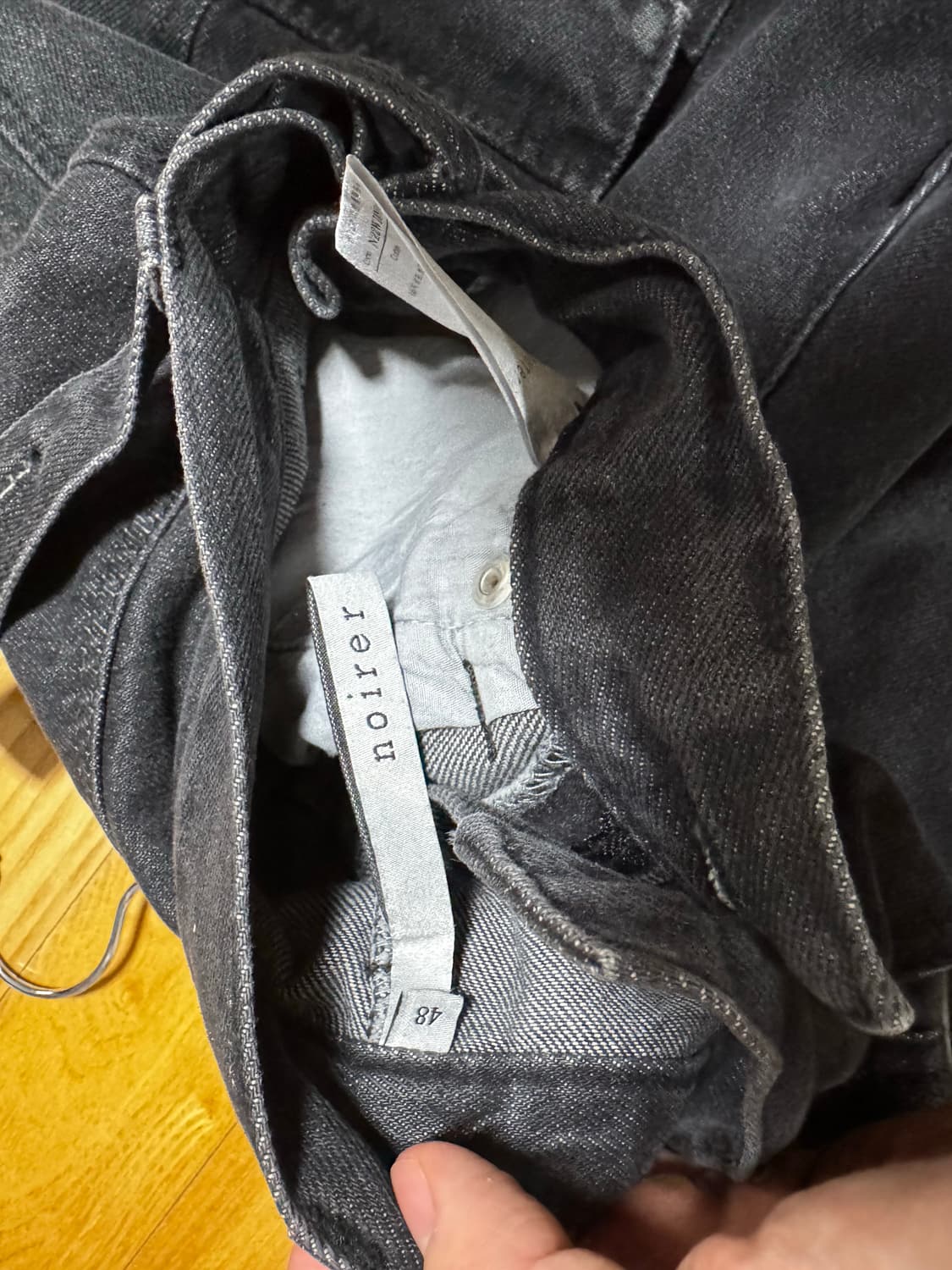 노이어 카고 흑청 팬츠 청바지 48사이즈 상품이미지3