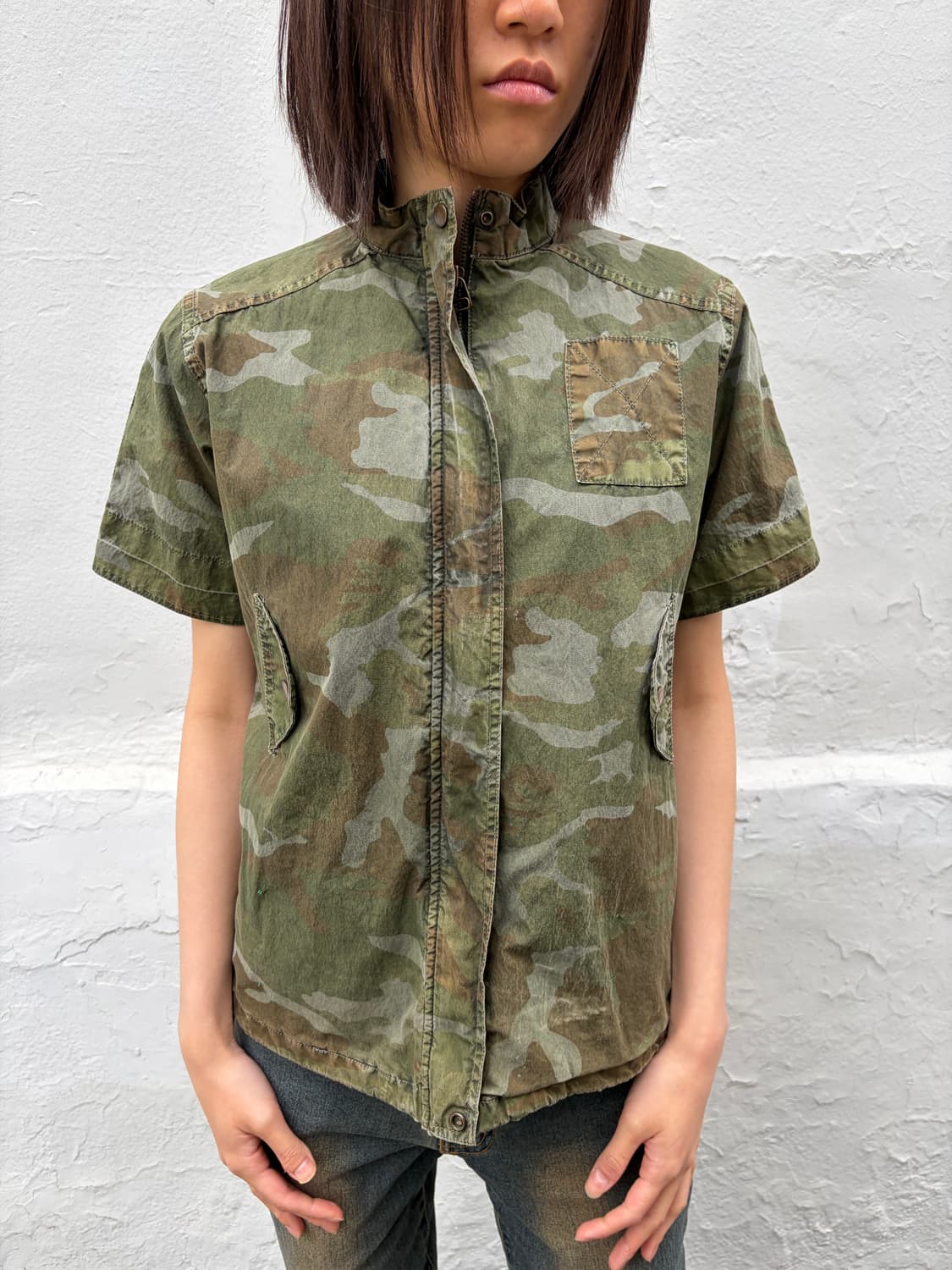 카모 반팔 집업 자켓 S 상품이미지3