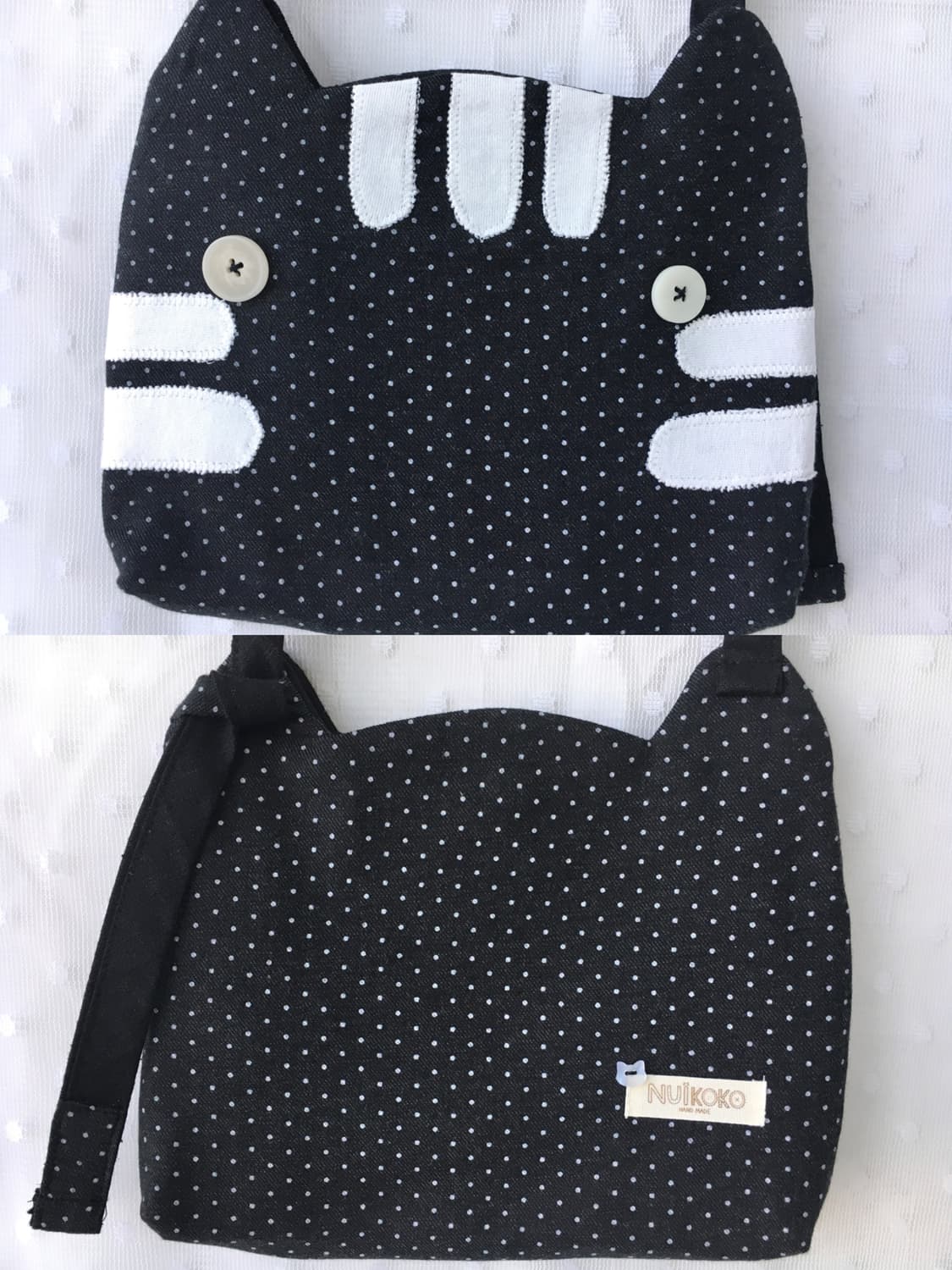 [HAND MADE] 핸드메이드 고양이 도트 크로스백 모리걸 상품이미지2