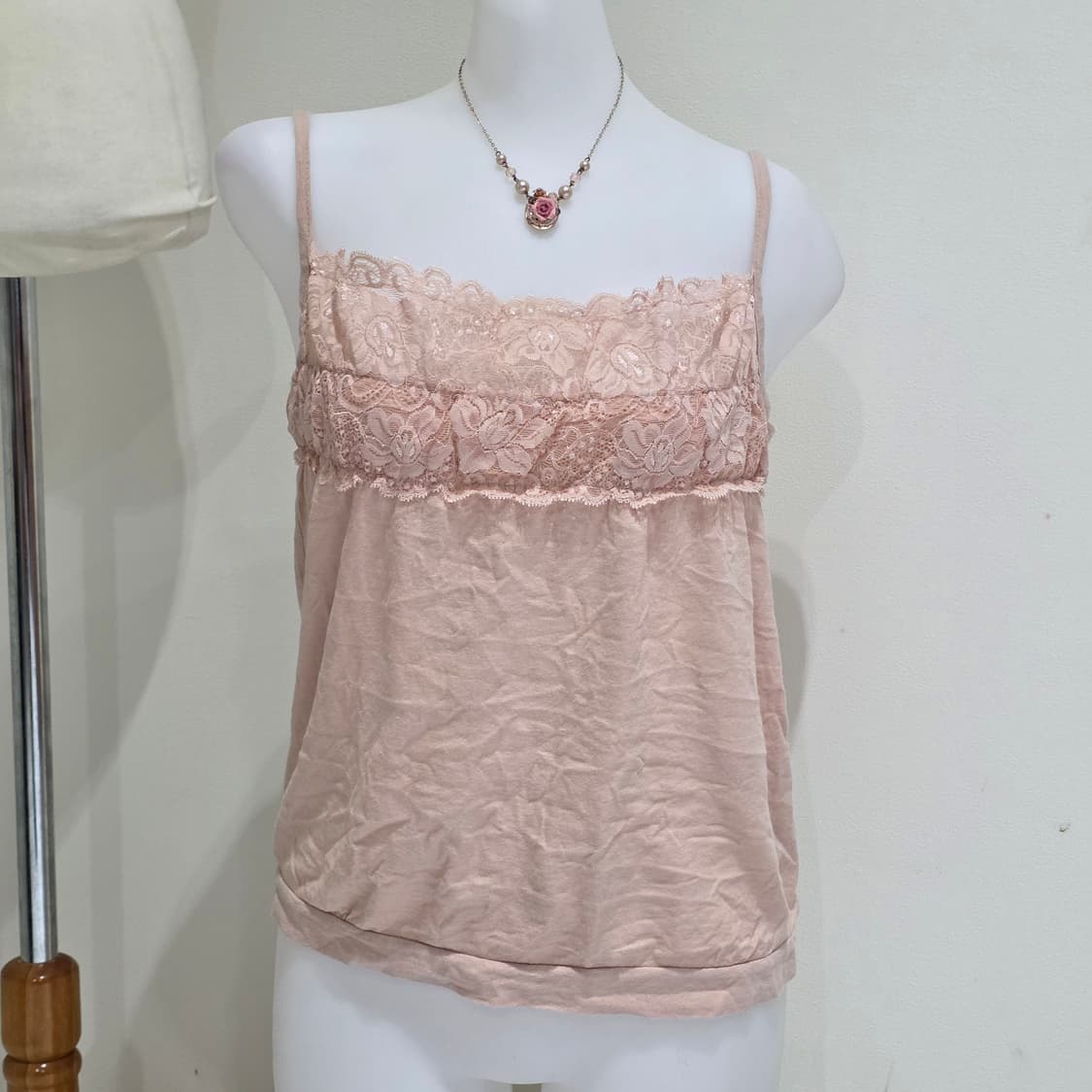 일본빈티지)핑크무드 히메갸루st 레이스 모리걸 플로럴 로맨틱 슬리브리스 상품이미지2