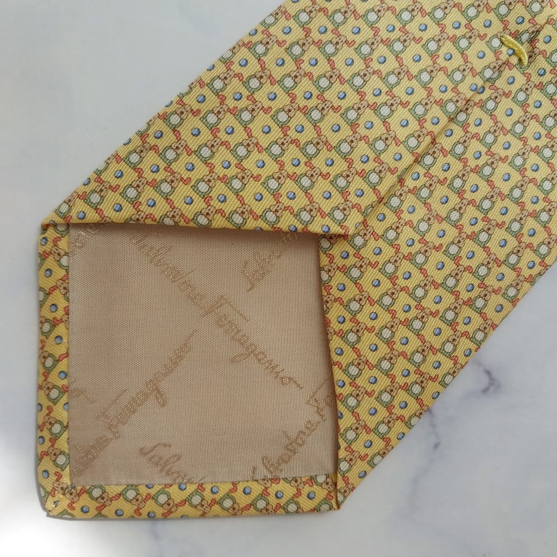 살바토레 페라가모 애니멀 모티브 넥타이 8.8cm A+등급 K2305 상품이미지7