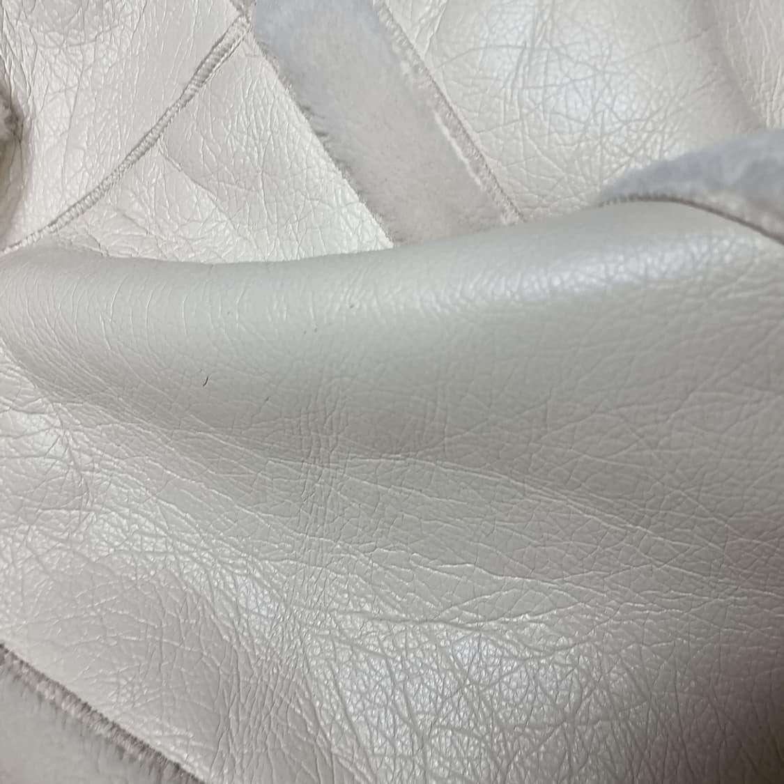 아이보리 무스탕 롱 코트 후드 퍼(m) 상품이미지7