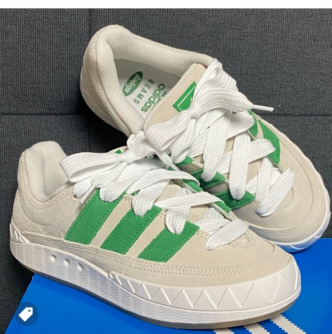 새상품 미개봉 아디다스 x 보데가 x 빔즈 아디매틱 오프 화이트 그린  상품이미지2